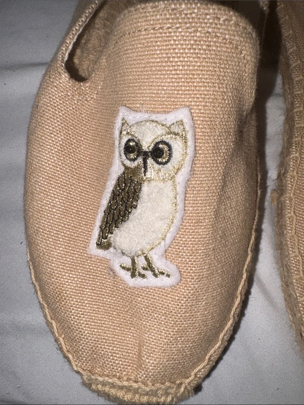 Soludos Gilded Owl Smoking Espadrilles Embroidered Slip On Canvas Shoes Women 8